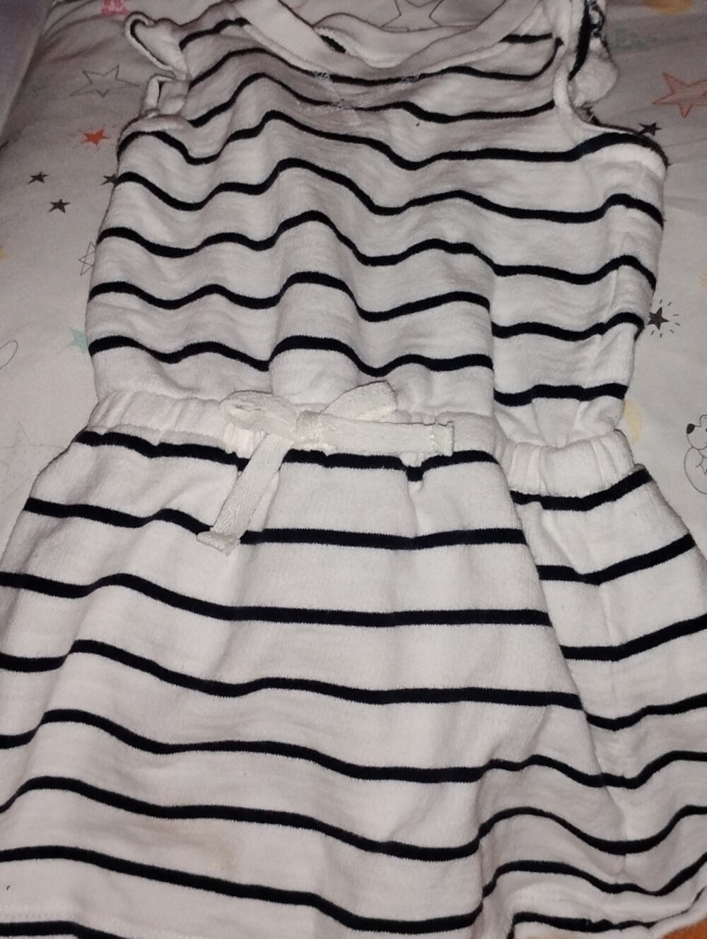 Baby/Infant OshKosh B'gosh White and Black Striped Sleeveless Dress